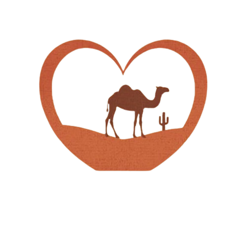Agency's Heart of Sahara logo with a camel framed in a sand heart